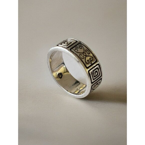 Brighton 925 Sterling Silver Vintage Greek Maze Band Ring Size 8 - Picture 3 of 6
